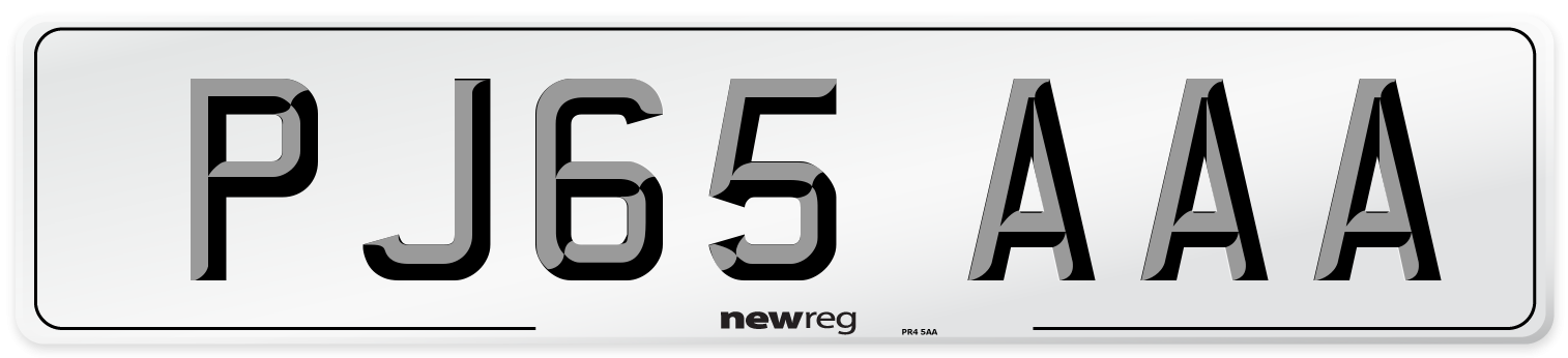 PJ65 AAA Number Plate from New Reg